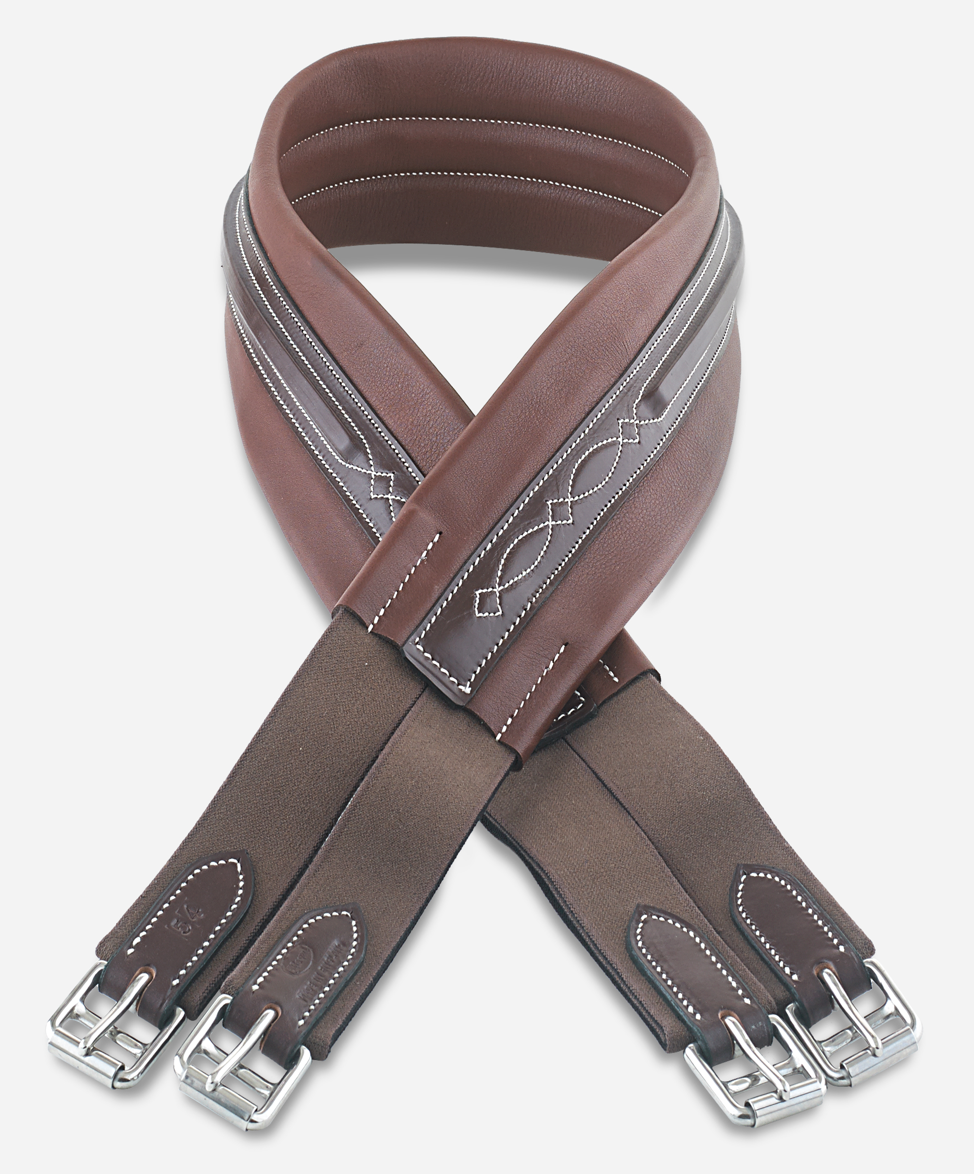 Fancy Stitched Padded Raised Double Elastic Girth