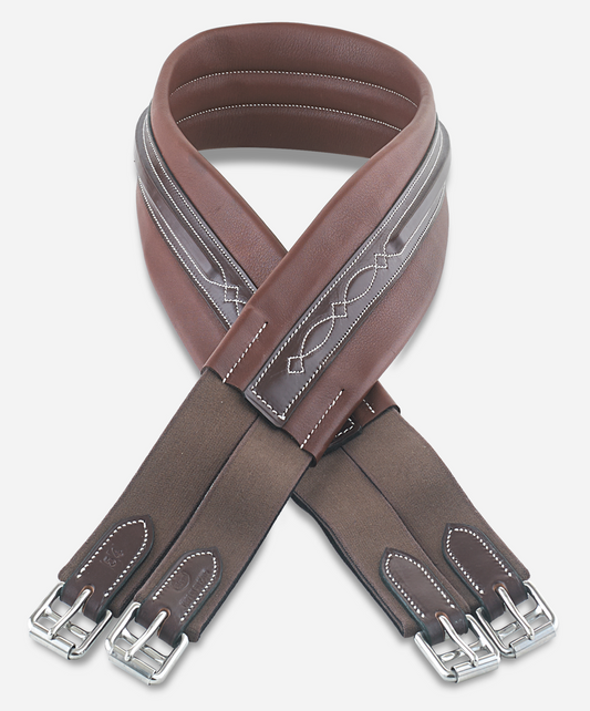 Fancy Stitched Padded Raised Double Elastic Girth