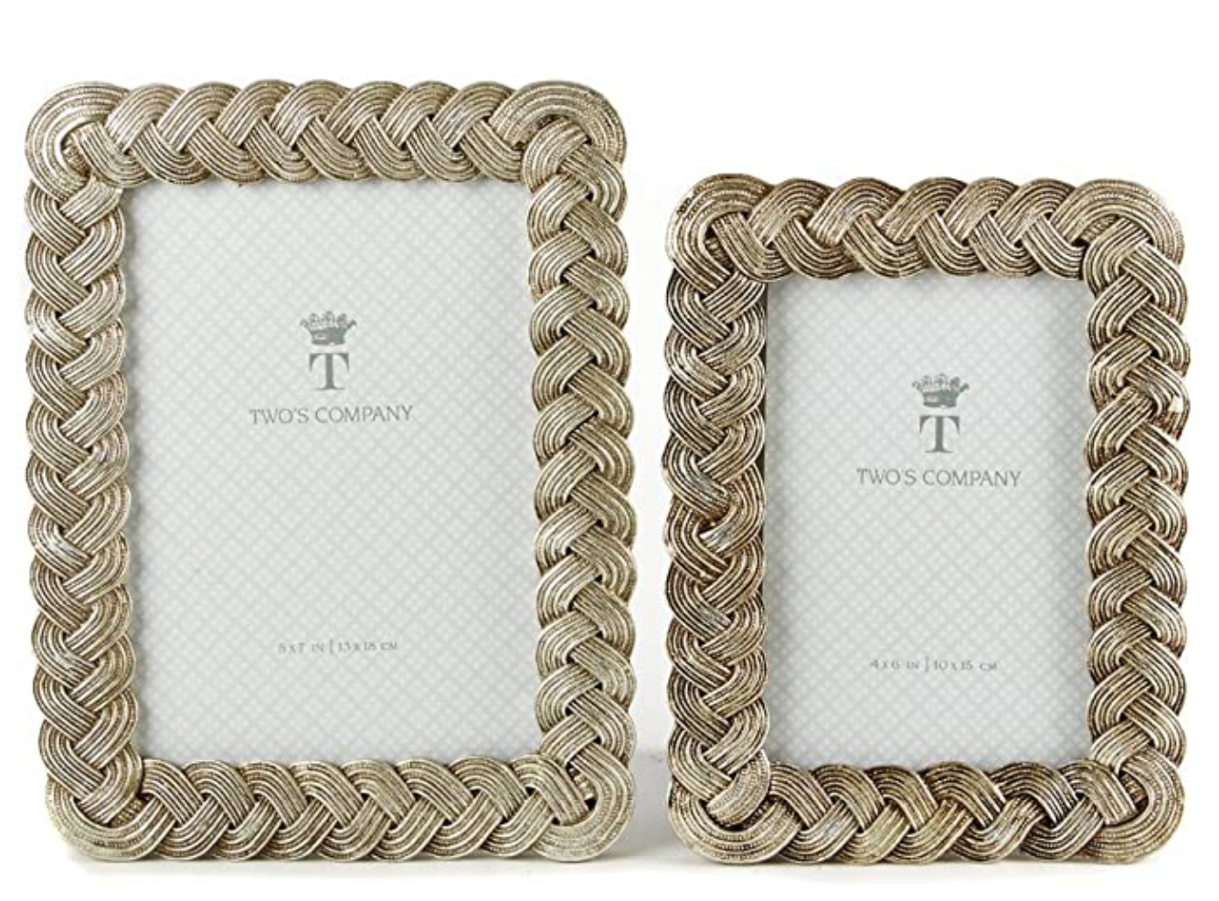 Two's Company Silver Braided Frame