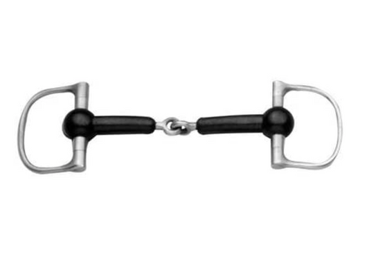 Hard Rubber Jointed Snaffle D-Ring Bit