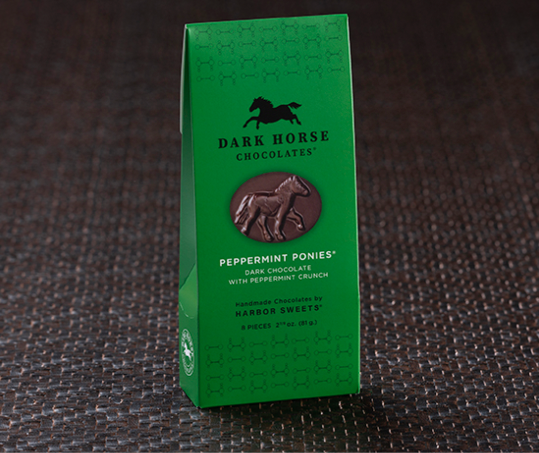 Dark Horse Chocolates "Peppermint Ponies Gable Box"